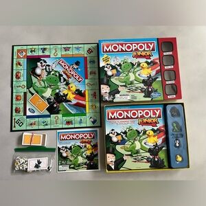 Monopoly Junior Board Game Hasbro Little Scottie, T-Rex, Penguin, Toy Ducky